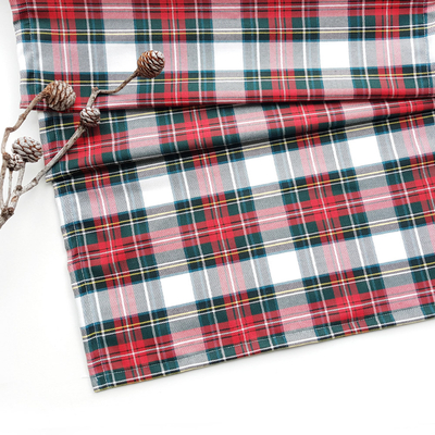 Christmas red green white plaid woven runner / 45x145 cm / 10 pcs - 1