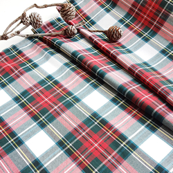 Christmas red green white plaid woven runner / 45x145 cm / 10 pcs - 2