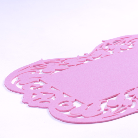 Light pink felt placemat, flower - 27x44 cm / 2 pcs - 2