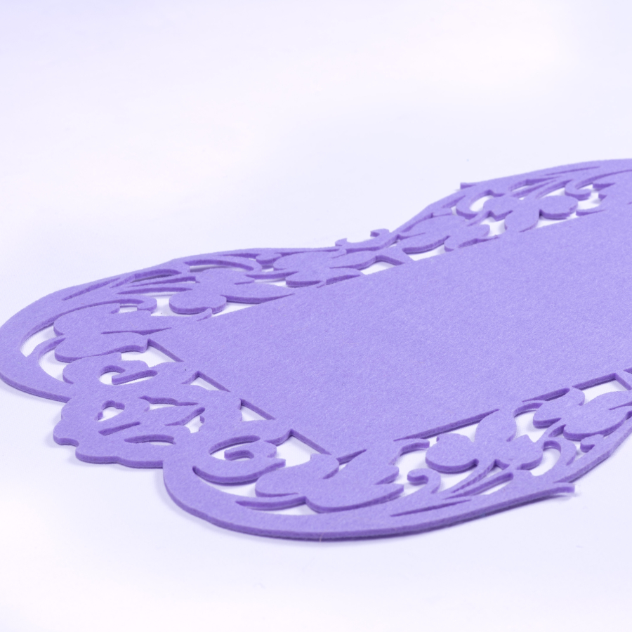 Lilac felt placemat, flower - 27x44 cm / 2 pcs - 2