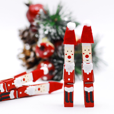 Wooden clothespin set, christmas / 4 pcs - 1