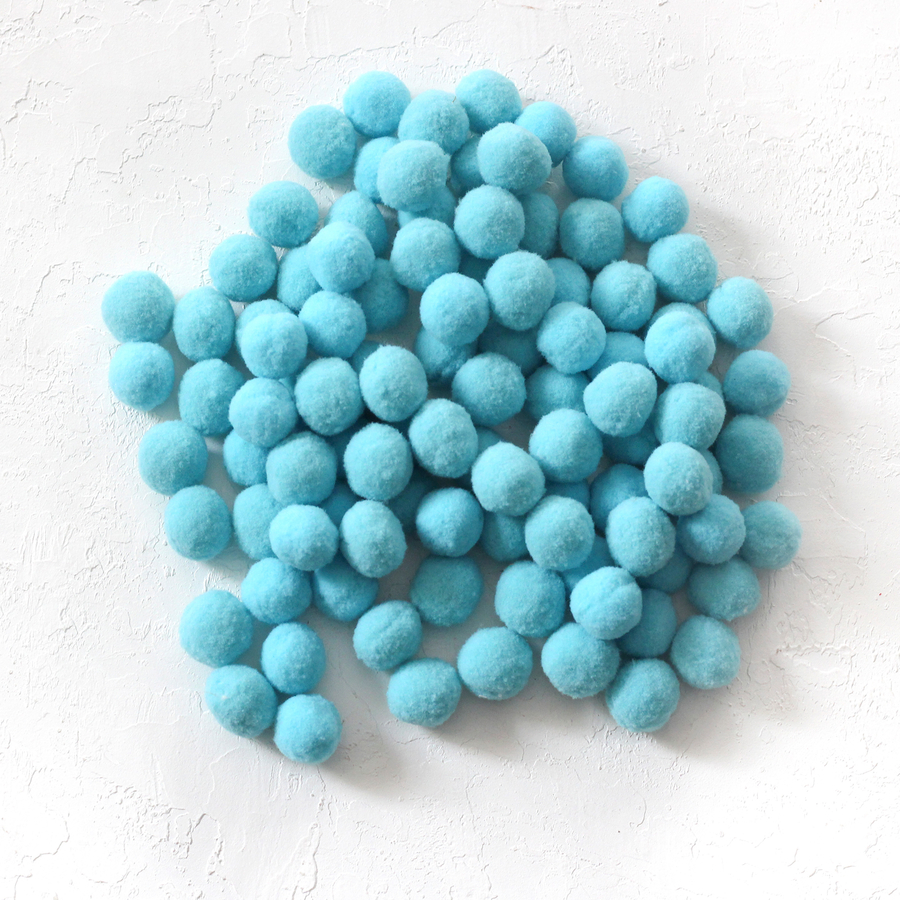 Plush pompom, 2.2 cm / 20 pcs / Light Blue - 1