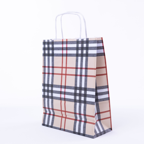 Paper bag with twist handle, 18x8x24, Striped Mixed Pattern / 10 pcs - Bimotif