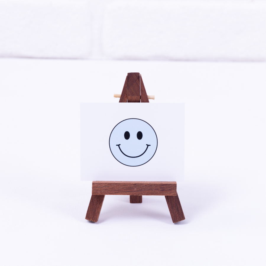 Smile mini note and greeting card, light blue 6.5 x 8.5 cm / 10 pcs - 1