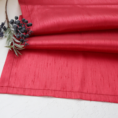 Red colored runner, Ottoman silk fabric / 45x170 cm / 10 pieces - 2