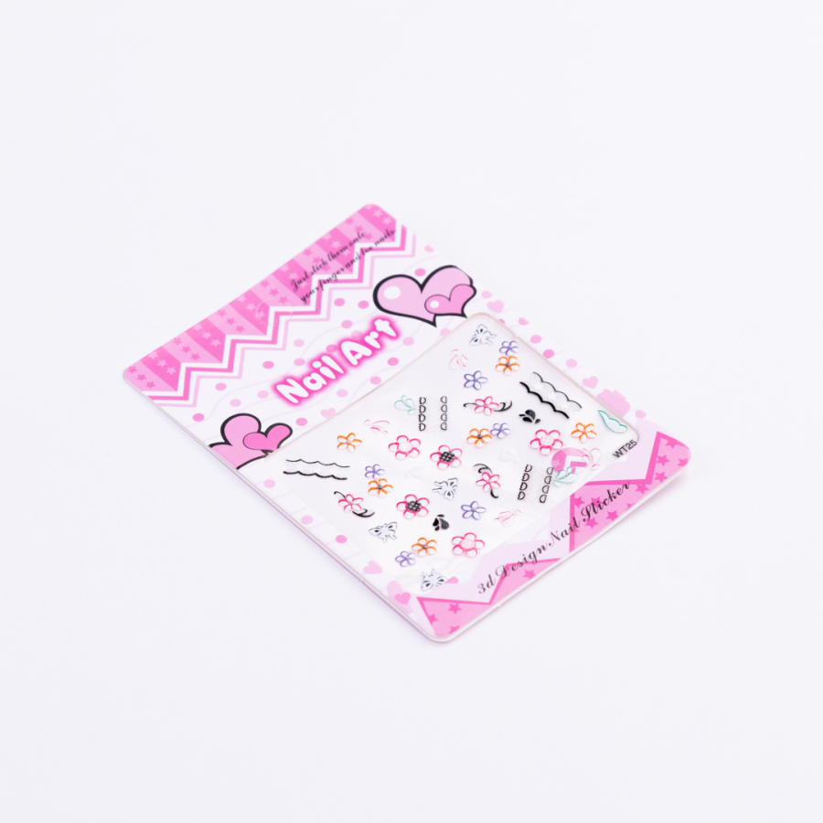 Colorful adhesive nail sticker set, mixed / 3 pcs - 1