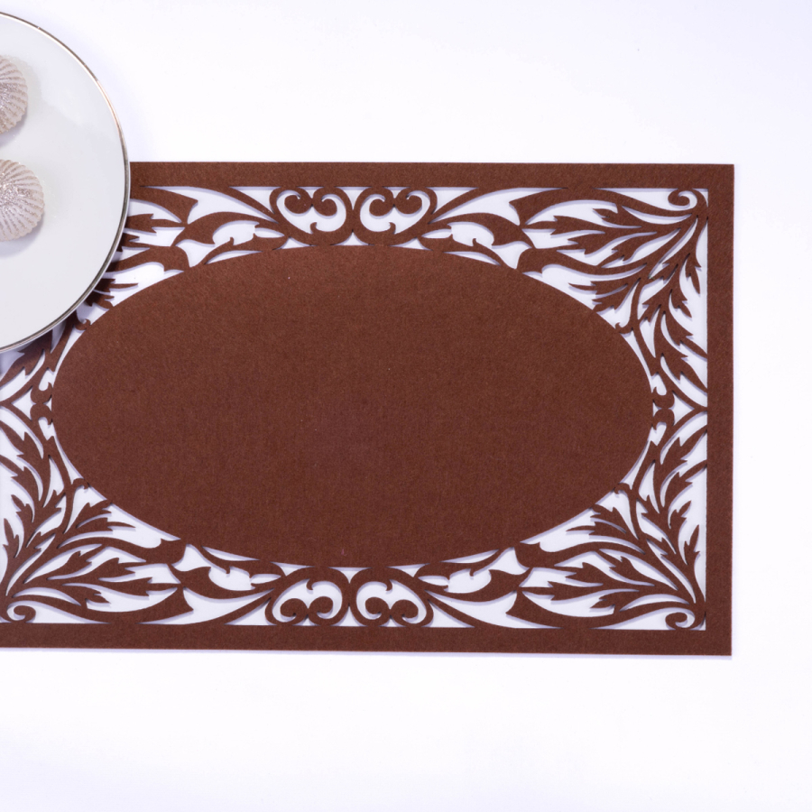 Felt placemat, brown, 29x45 cm / 2 pieces - 1