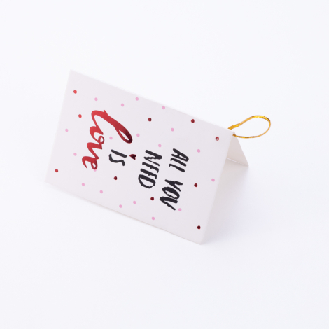 Sevgililer günü temalı tebrik kartı, 10x7 cm, All You Need is Love - Bimotif