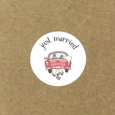 Sticker, just married, 3.2 cm / 10 sayfa - 1