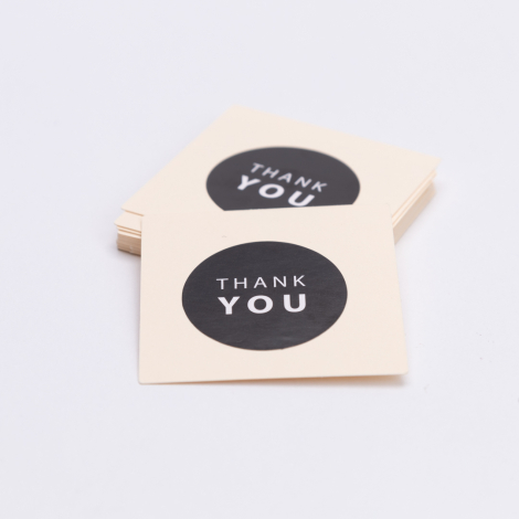 Thank You sticker ve 100lü etiket seti, 5x5 cm, Açık Sarı - Bimotif