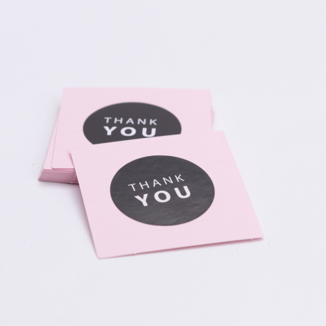 Thank You sticker ve 20li etiket seti, 5x5 cm / Pembe - Bimotif